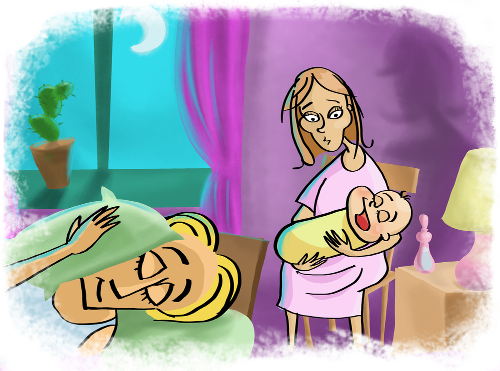 Папа притворяется спящим пока мама укачивает плачущего ребенка ночью