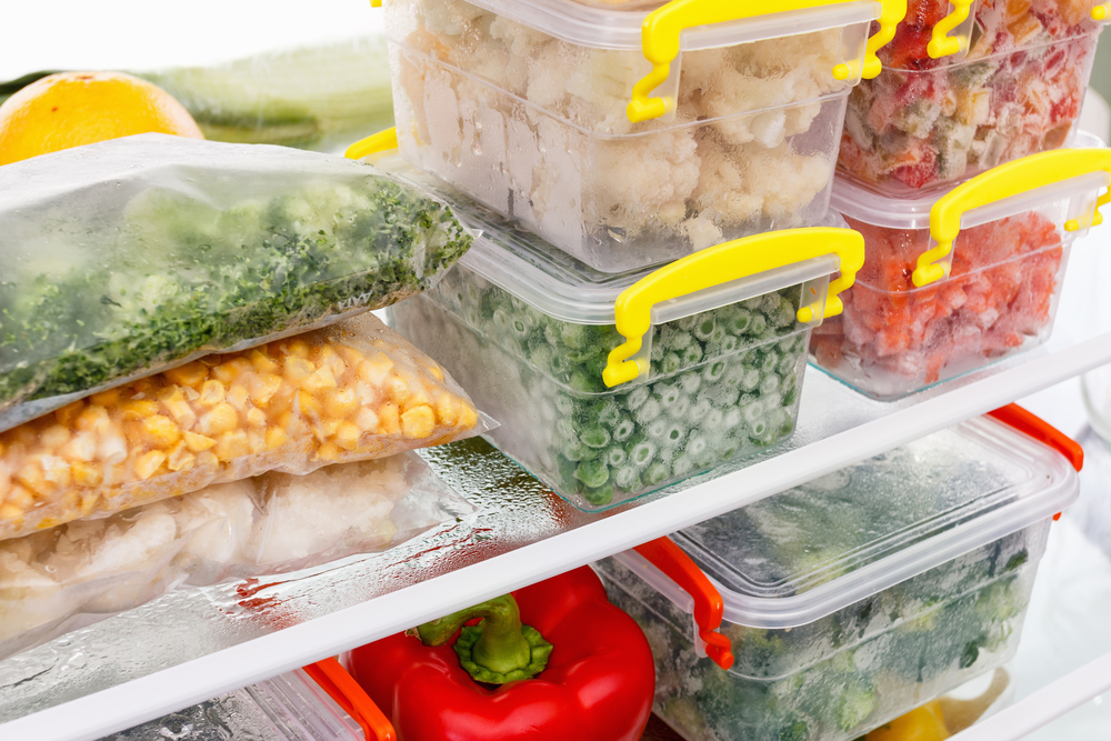 замороженные овощи для прикорма в морозильной камере 