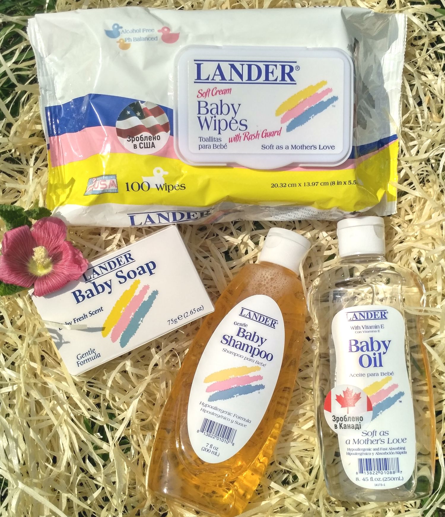 LANDER®, детские влажные салфетки, шампунь, масло и мыло