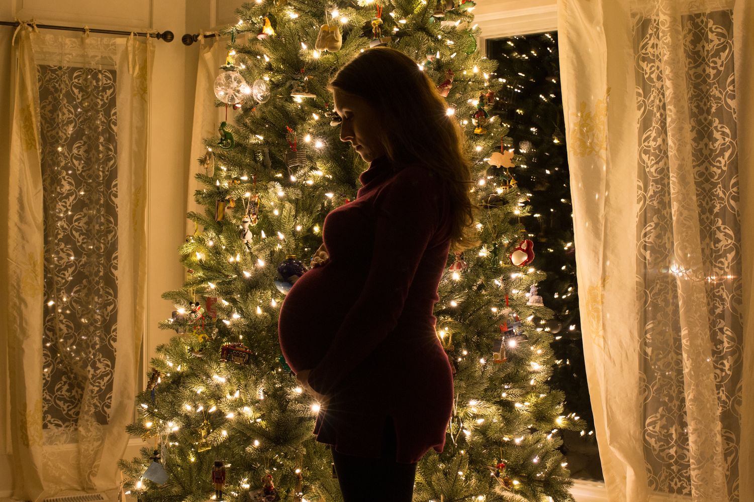 Беременная женщина фотосессия новый год